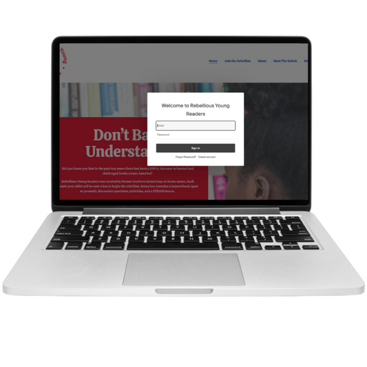 Laptop showing the Online Library tier for Banned Book Subscription